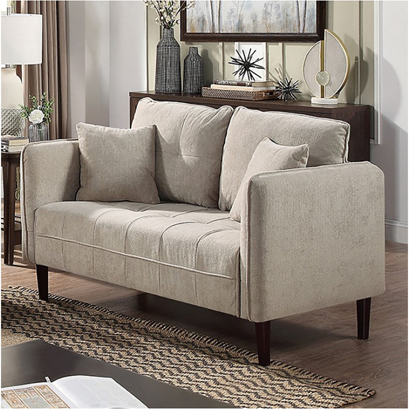 Causeuse Parkines, Chenille beige, H 34,63 po x l 52,38 po x P 32,63 po