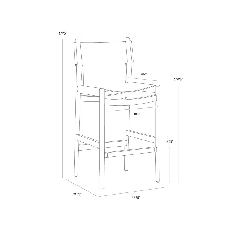 Argus Stool with Solid Wood Frame, Bar Stool (30.25" Seat Height)