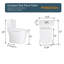 Toilette compacte une pièce, double chasse, profondeur courte 23 pouces, blanc, pour les petites salles de bain