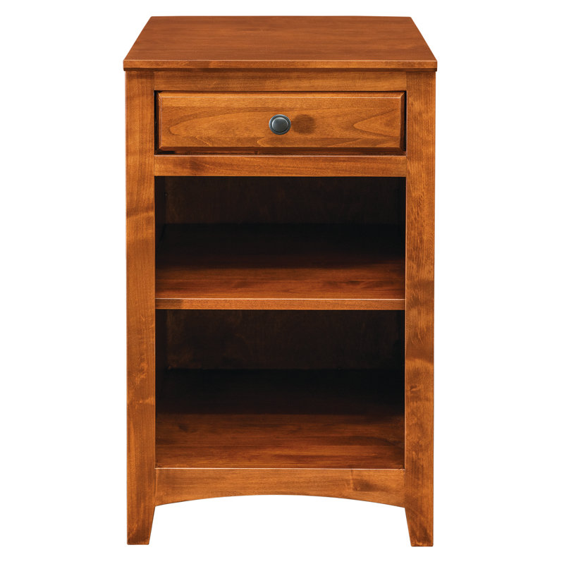 Rangement de bureau en bois massif Malani, Cerise antique
