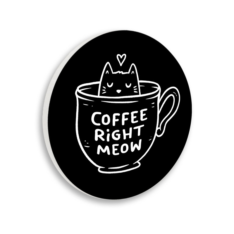 Plaque murale Coffee Right Meow, design par EduEly Designs