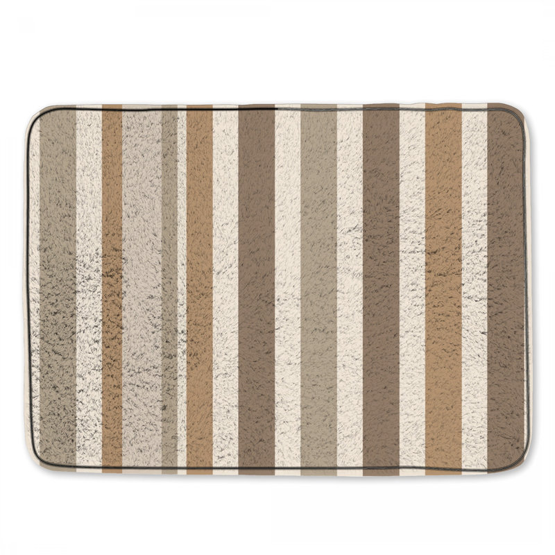 Tapis de bain à rayures, Simple - L 24 po x l 17 po, Rayures beiges