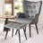 Tufted Wingback Chair and Ottoman-390166506