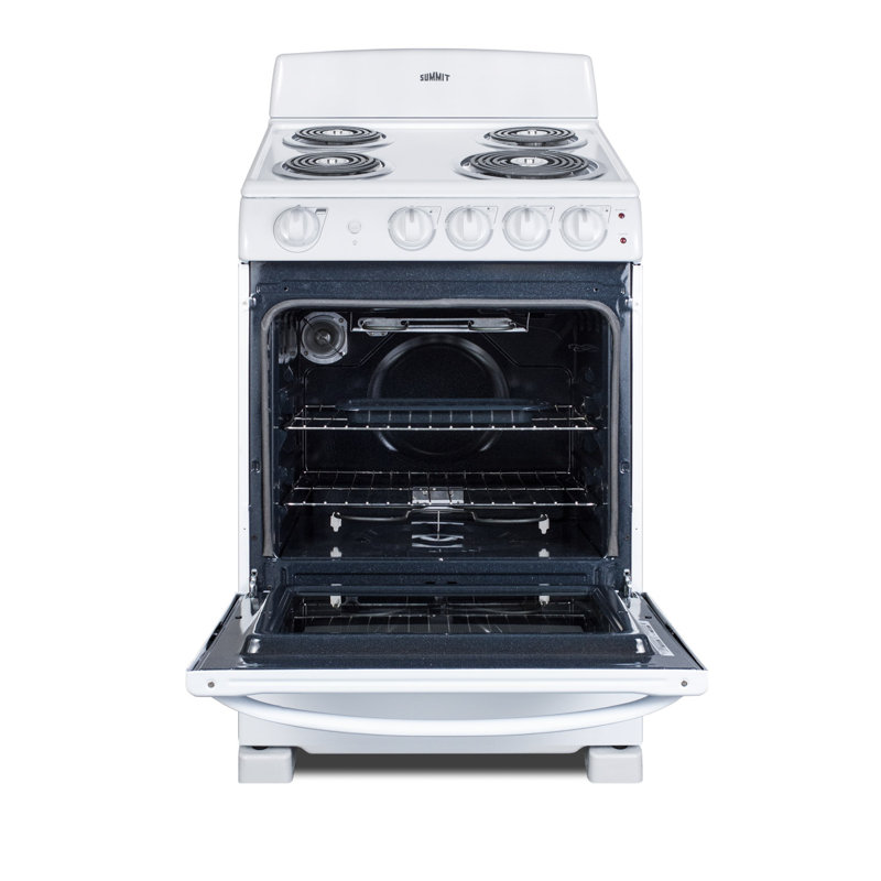 Summit Appliance 24" 2.9 Cubic Feet Electric Free Standing Range with Radiant Cooktop
