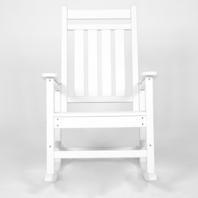 Chaise berçante surdimensionnée avec texture de bois, Blanc