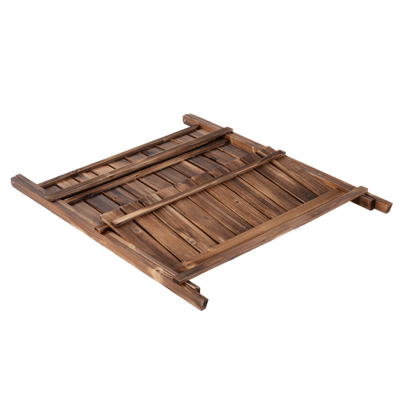 Support à plante surélevé rustique en bois à 3 niveaux avec fond à lattes Outsunny, H 36,5 po x L 24 po x P 14,5 po