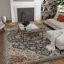 Tapis oriental en polypropylène tissé à la main bleu / rouge / beige-1861405410