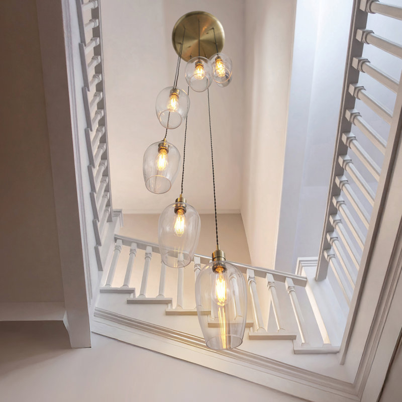 Alans 7 - Light Chandelier, Antique Brass