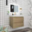 Meuble-lavabo simple avec plateau en résine Teriann-101831965