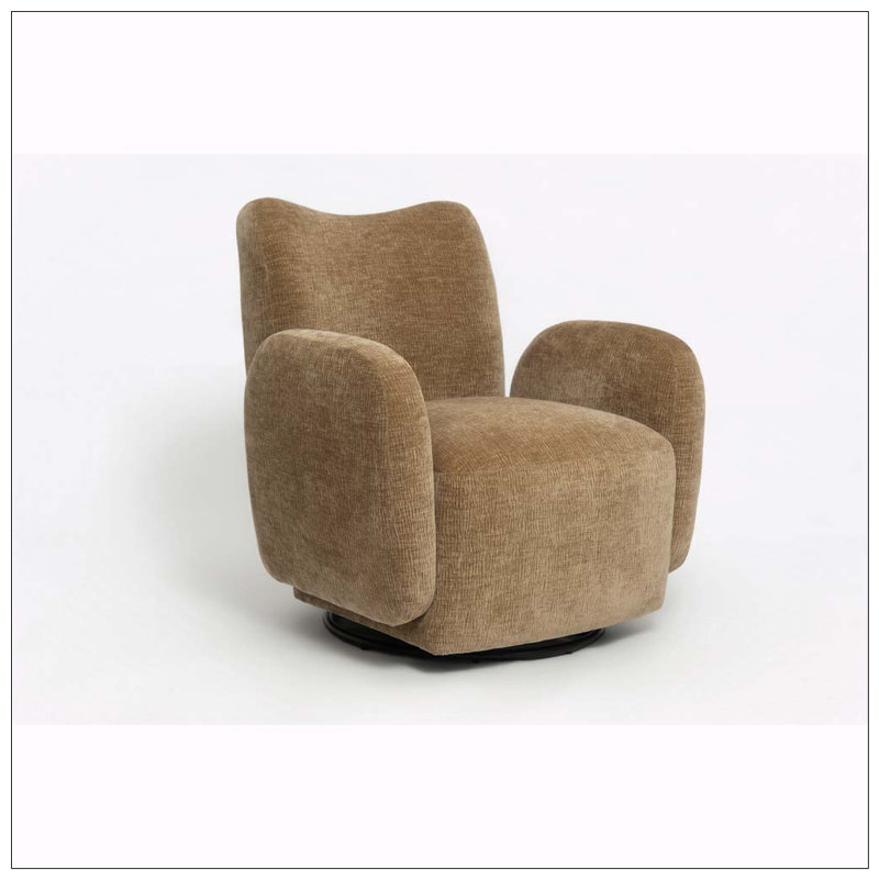 Fauteuil d'appoint pivotant à 360 °, Camel+Brown