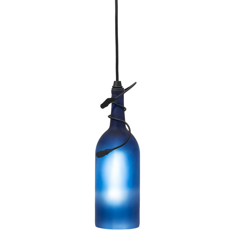 Greenbriar Oak 1 - Light Pendant, Frosted Blue, 84" H x 4" W x 4" D