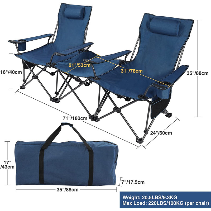 Chaise de camping inclinable