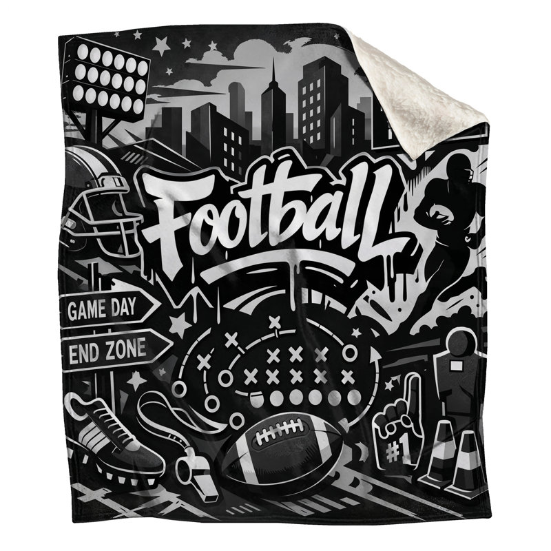 Couvertures d'art du football américain, L 60 po x H 80 po