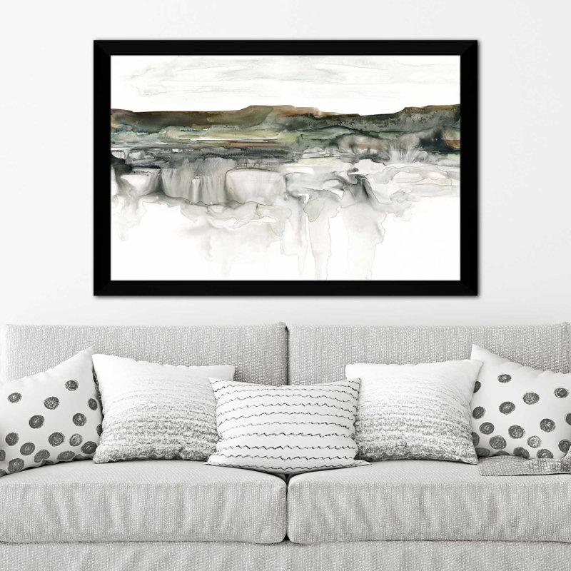 River Flow par - Peinture, H 33,5 po x l 49,5 po x P 1 po, Cadre noir