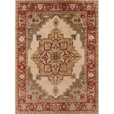 Tapis oriental rouge / beige