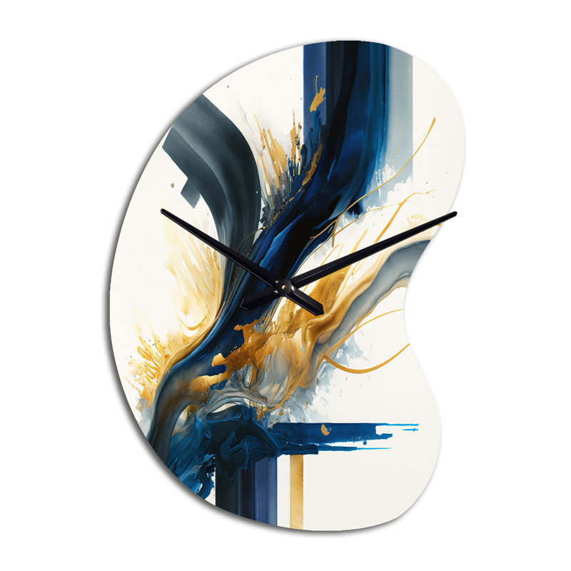 Élégante spirale abstraite I - horloge murale asymétrique abstraite, Petit