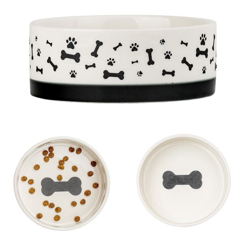 10 grandes assiettes pour animal de compagnie avec os et pattes Strawberry Street