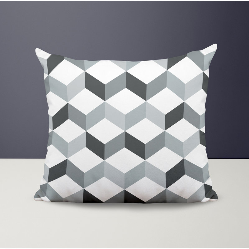 Housse et insert de coussin décoratif en polyester, L 15 po x H 15 po, gris