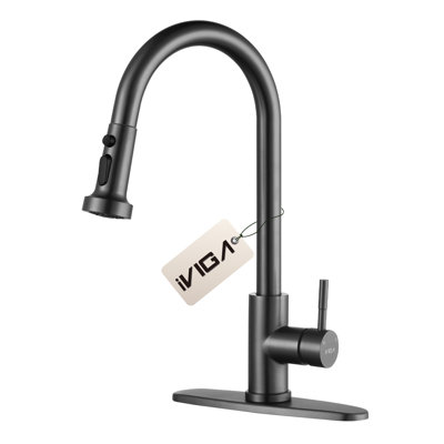 Robinet de cuisine rétractable à poignée simple avec jet avancé 3 modes