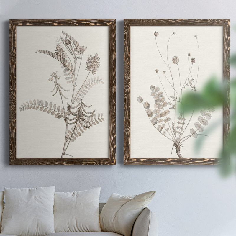 «Neutral Botanical Study VIIP», reproduction d'art encadrée - prête à être accrochée, H 43,5 po x l 31,5 po x P 1 po