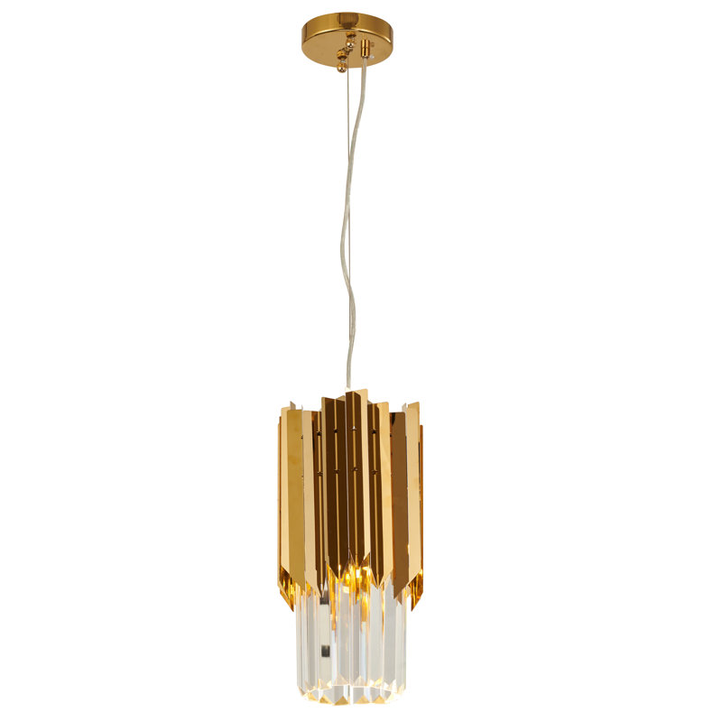 Modern 1 Light Gold Crystal Pendant
