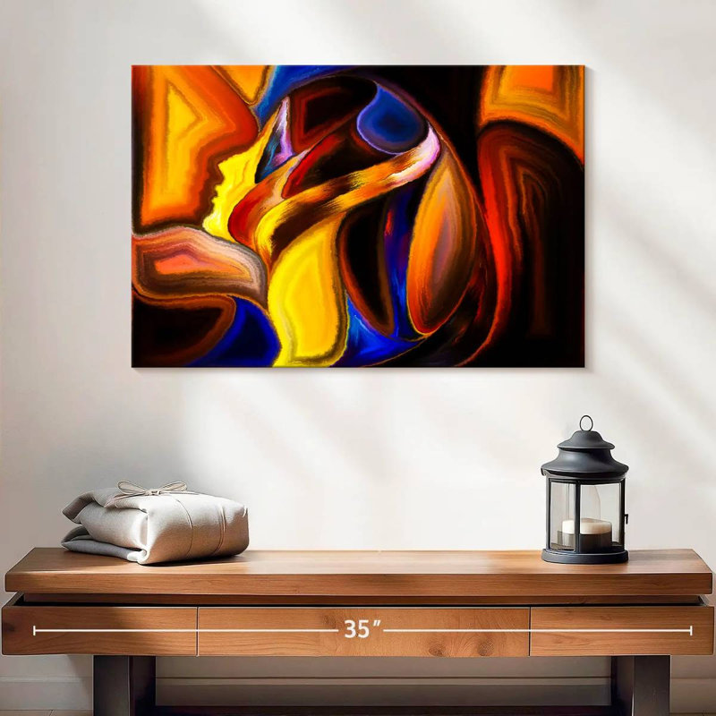 Âme colorée abstraite, H 26 po x l 39 po
