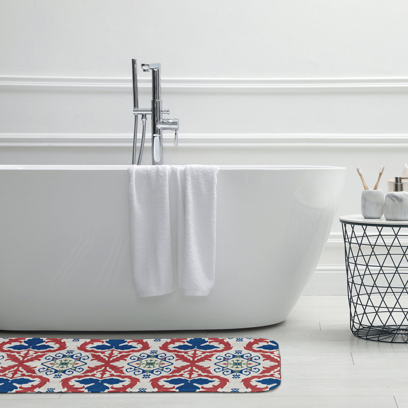 Tapis de bain Happy Hippy, Bleu, L 21 po x L 34 po