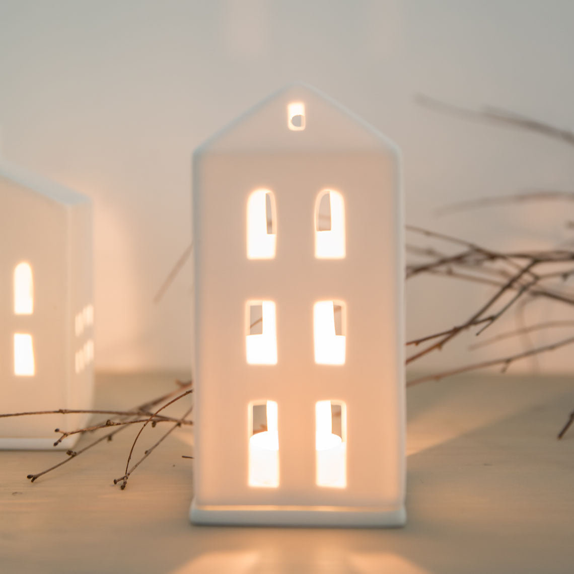 Village House Porcelain Lantern