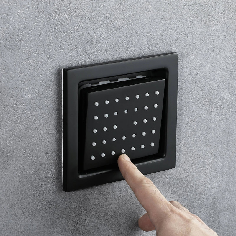 Système de douche à pluie thermostatique musical avec panneau tactile noir mat Bergamo Bergamo