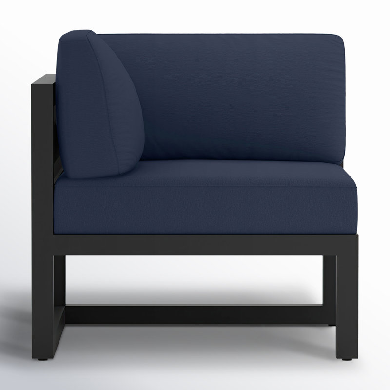 Avion 4 Piece Sectional Set, Black, Spectrum Indigo Sunbrella®
