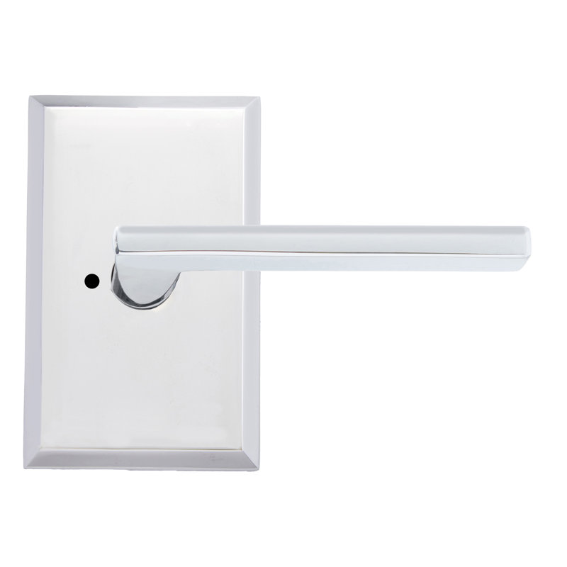 Bravura 939-G1 levier d'intimité Charlotte sur rosette rectangulaire biseautée en chrome brillant, Chrome poli