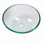 Clear Tempered Glass Vessel Basin With Decorative Design And Pop-up Drain