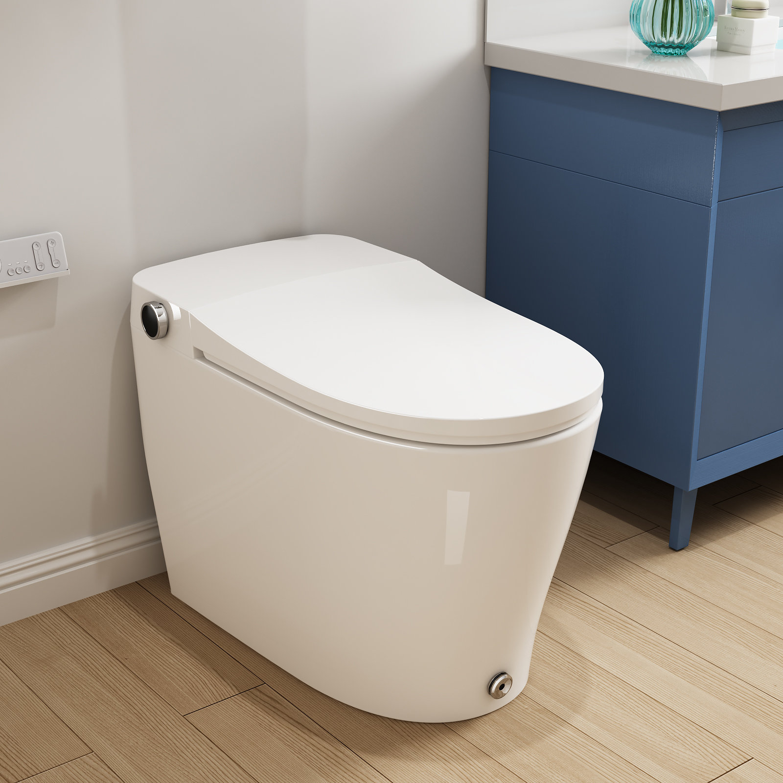 Calla Smart Bidet Toilet, Elongated Heated Seat with Instant Warm Water,  Night Light, Auto Flush