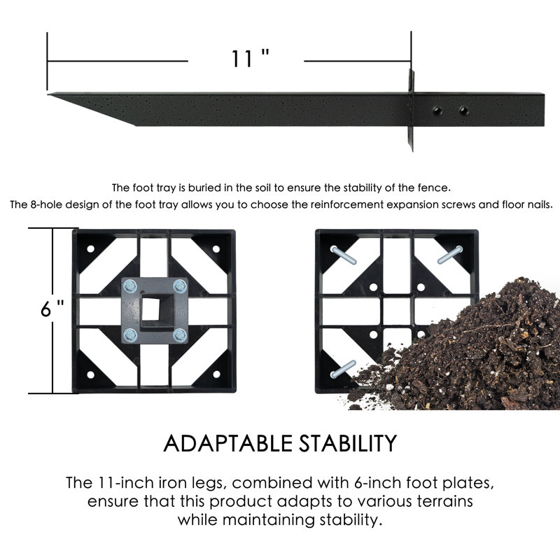 Écrans d'intimité extérieurs Kozyard l 50 po x H 48 po avec poteau en aluminium, panneaux de clôture de climatiseur, clôture pour équipement de piscine, ensemble de clôture de poubelle pour patio extérieur 2 panneaux / gris foncé