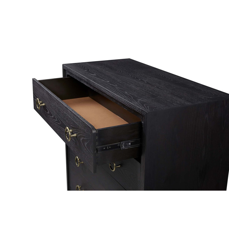 Commode 5 tiroirs au fini poivre