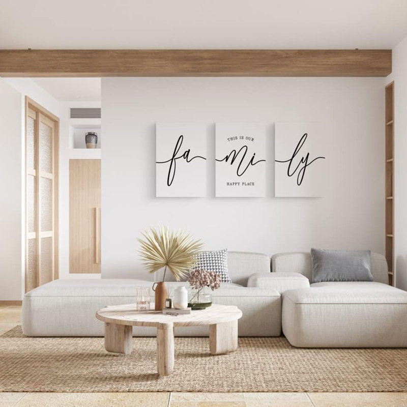 Family Wall Decor Home,Love Art Set of 3 Dining Room Modern Bedroom Decor, Living Signs for Home Office Hanging 12''x16'', Black and White