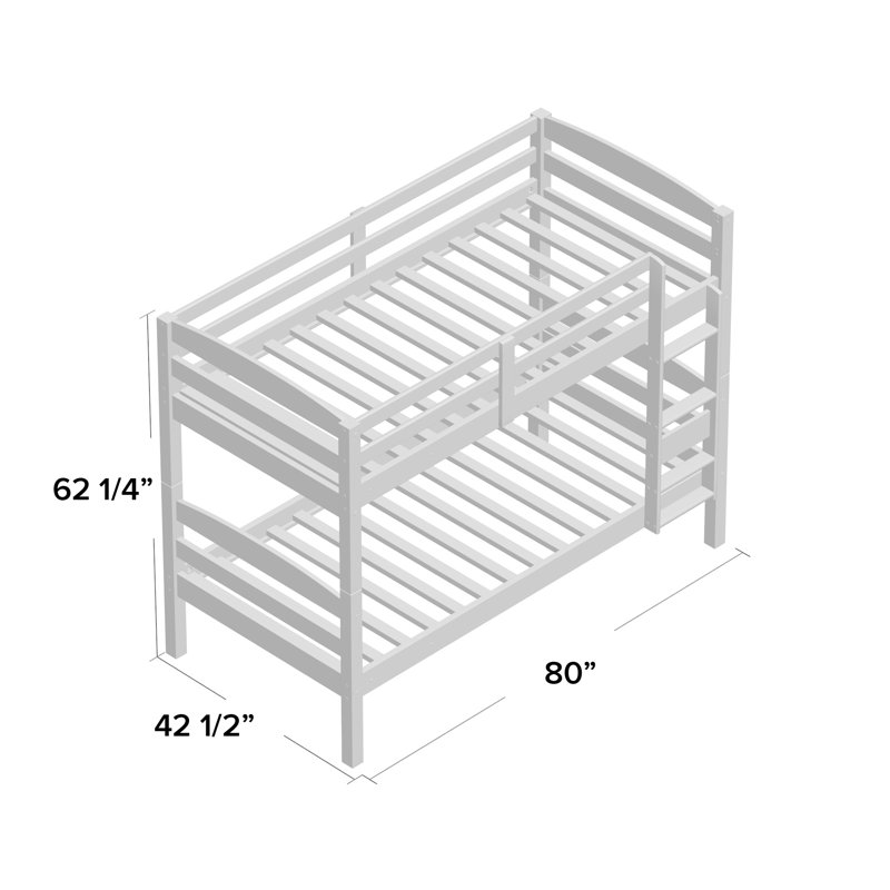 Adeena Kids Twin Over Twin Bunk Bed, White