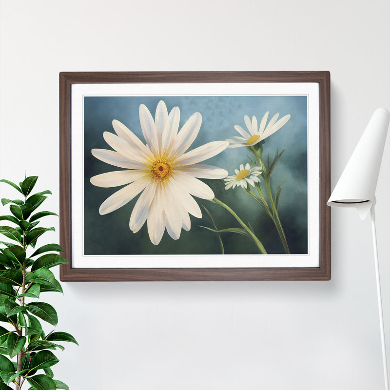 Extraordinary Daisy Flowers - Framed Print, 34cm H x 46cm W x 2cm D, Walnut Framed