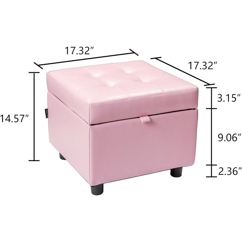 Kaje Upholstered Ottoman, Pink