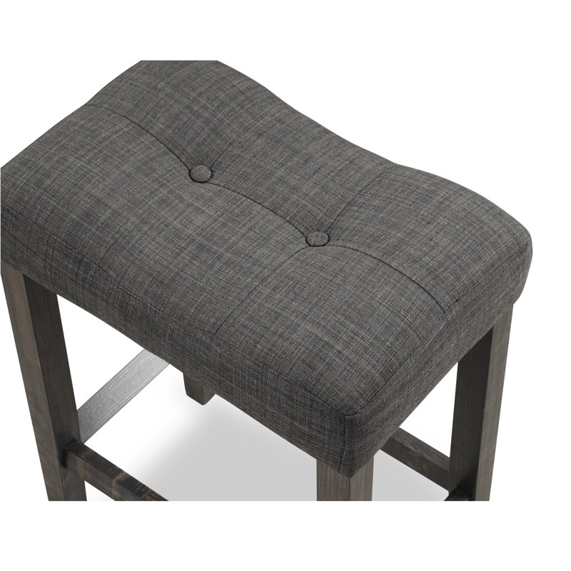 Gray 3-Piece Counter Height Dining Set with Upholstered Stools