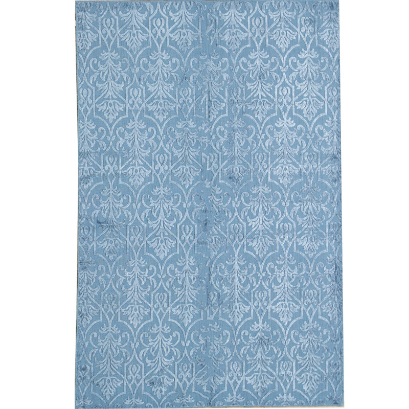 Damask Area Rug in Light Blue