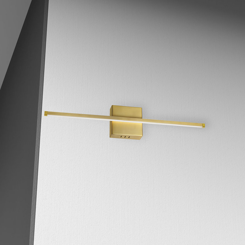 Bryanne Steel LED Flush Mounted Sconce, Aged Brass