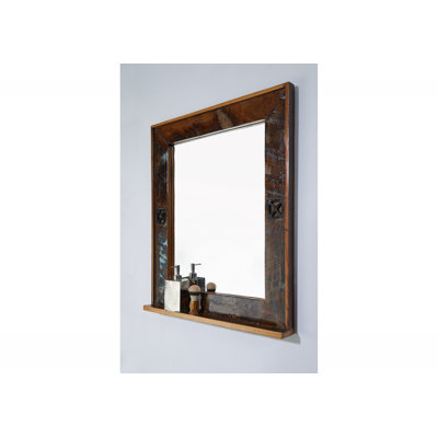 Nature Of Spirit Wood Wall Mirror with Shelves