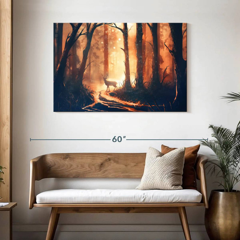 Cerf Alvord dans la forêt, H 30 po x l 45 po