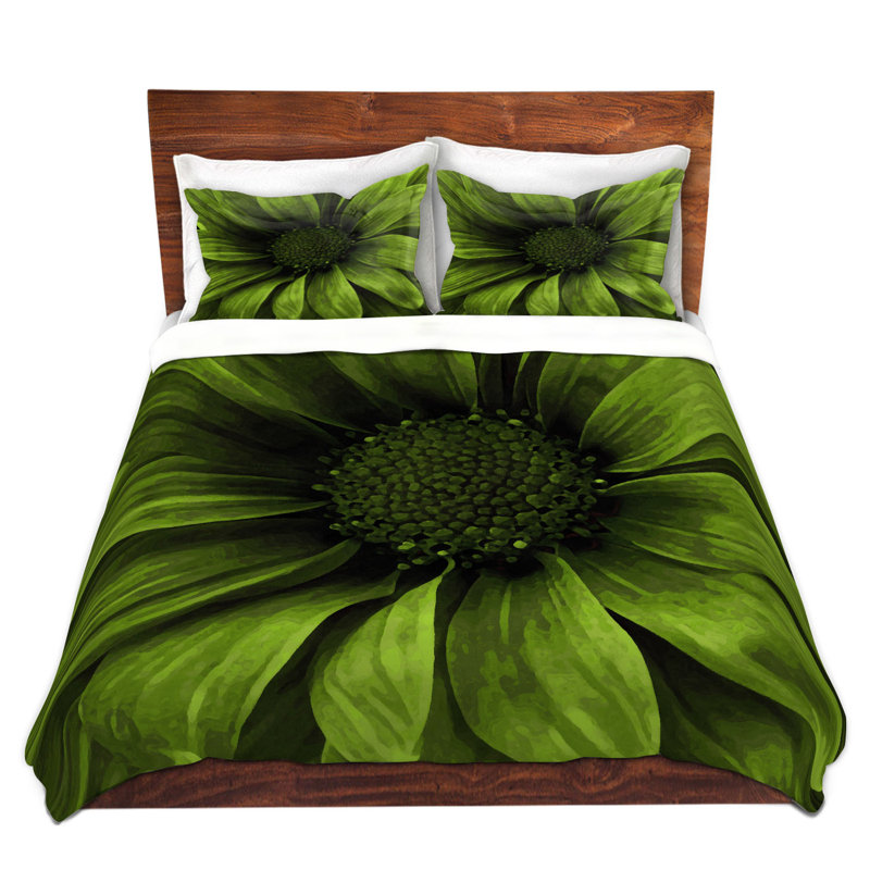 Ensemble de housse de couette Angelina, 1 housse simple + 1 taie standard, Vert