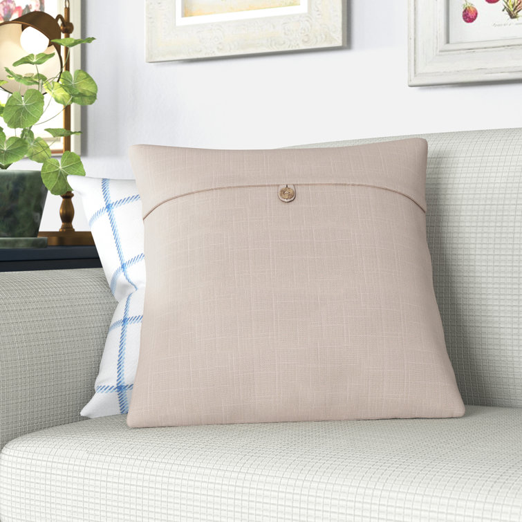 Effie Buttons Cotton Reversible Pillow Cover