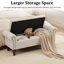 Banc de rangement rembourré avec compartiments de rangement segmentés-357616817-413202372