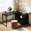 Table de coiffeuse blanche avec 3 tiroirs et tablettes de rangement-2040340491