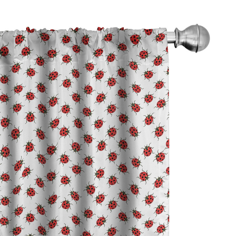 Ladybugs Semi-Sheer Rod Pocket Sliding Panel, 28" x 84"