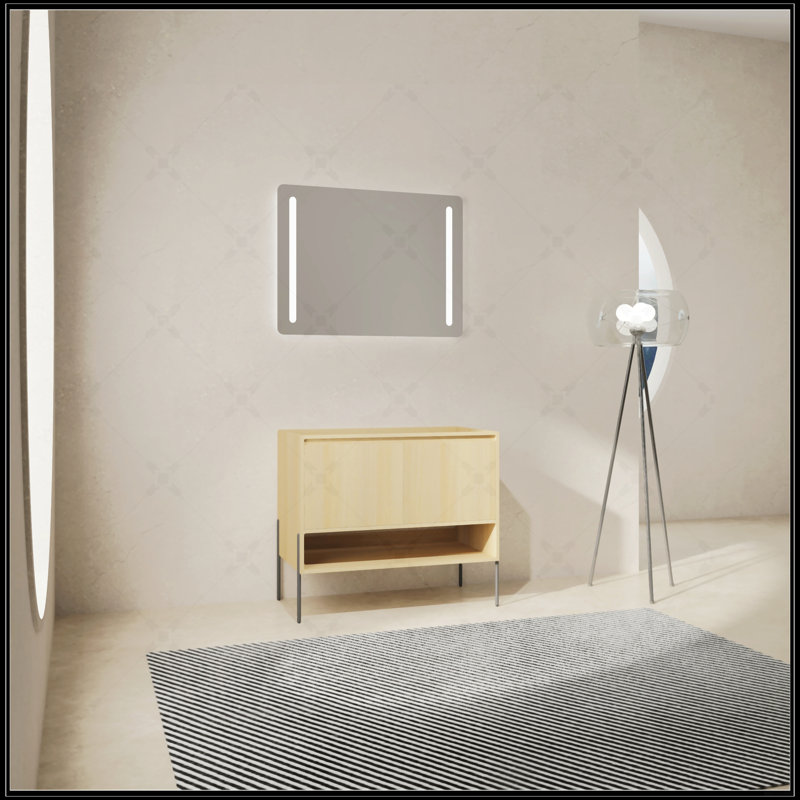 Meuble-lavabo autoportant de 36 pouces avec 2 portes à fermeture en douceur, beaucoup de rangement et fabrication en bois d'ingénierie durable